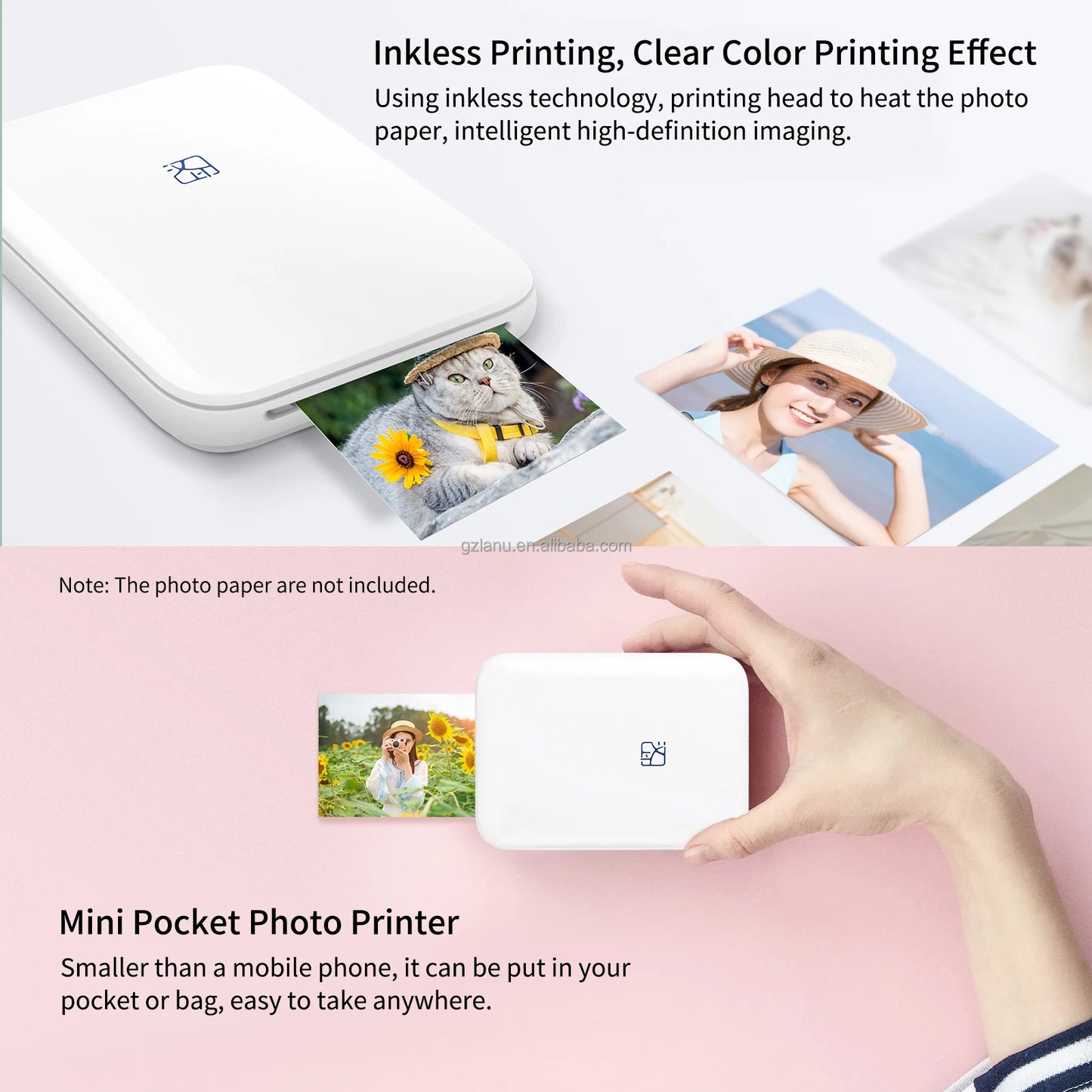 mini thermal printer, portable phone printer , mini thermal printer, mini phone inkless printer