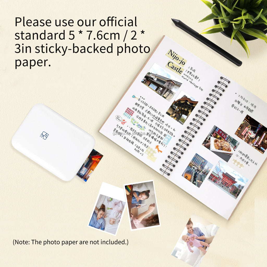 mini printer for journaling ,  portable phone printer , mini thermal printer, mini phone inkless printer
 